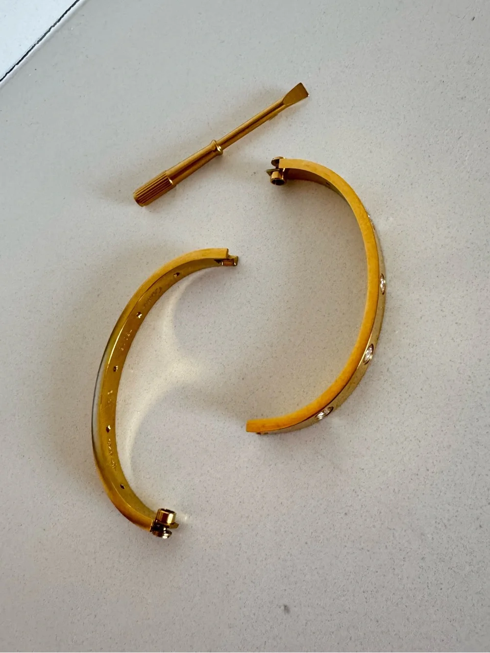 Cartier Crystal Screw-Style LoveBangle Bracelet - 18k Gold, Rose Gold, silver